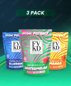 3-Pack FVKD HIGH POTENCY THC-P+D8+D9 GUMMIES 6000MG